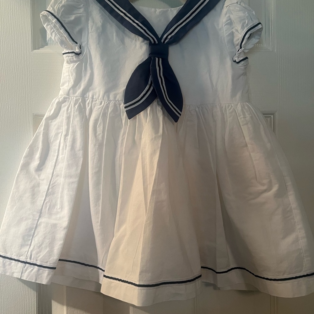 Trotters Heritage White and Navy Dress